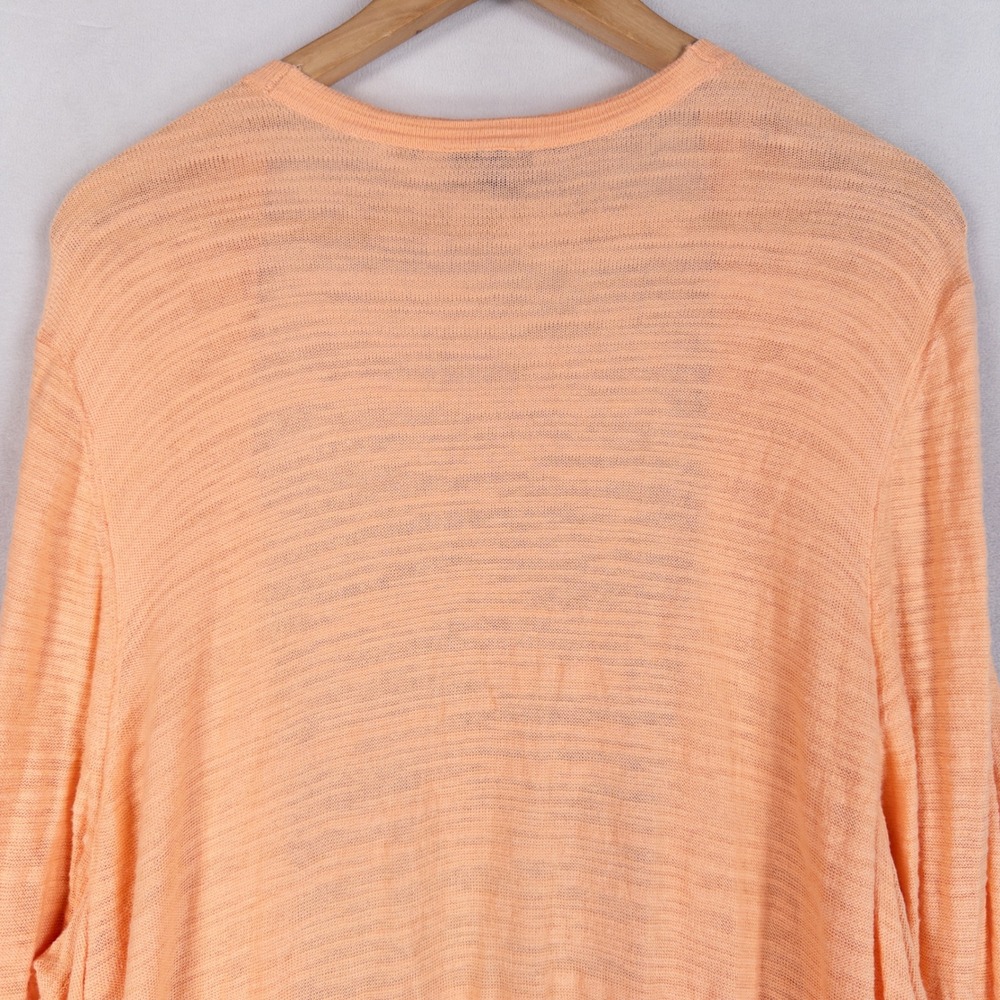 Torrid Cardigan 4X Orange Peach Open Front Longline Slub Knit Pocket Sweater - Picture 4 of 8